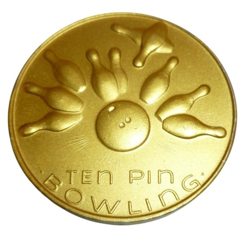 Vintage Stokes Ten‎ Pin Bowling 1990 League Champion Gold Tone Medal Woomera FRC
